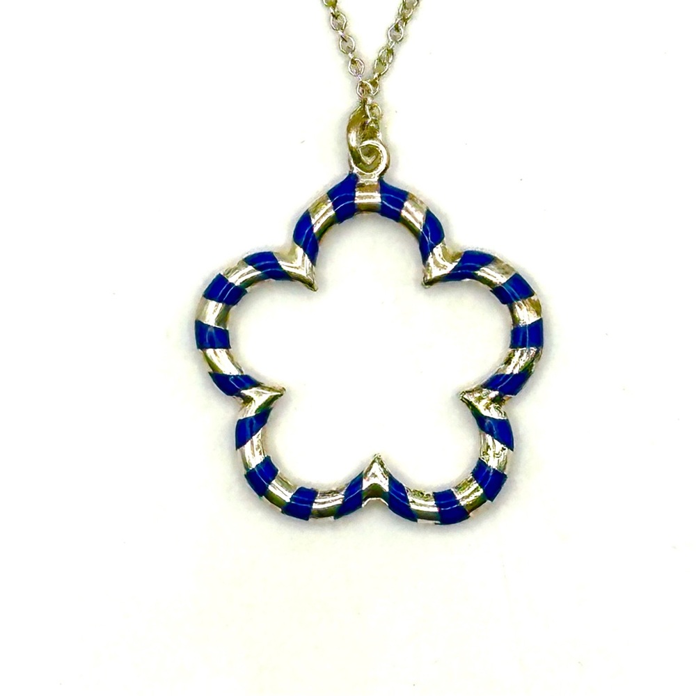 Tiffany & Co Paloma Picasso Silver & Blue Enamel Palina Swirl Pendant Necklace - Picture 7 of 10